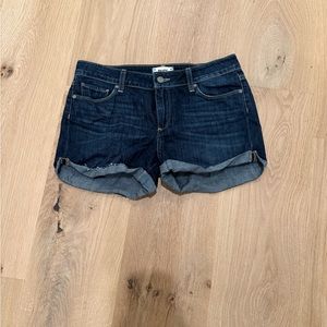 Paige Dark Blue Regular Fit Jean Shorts Size 27